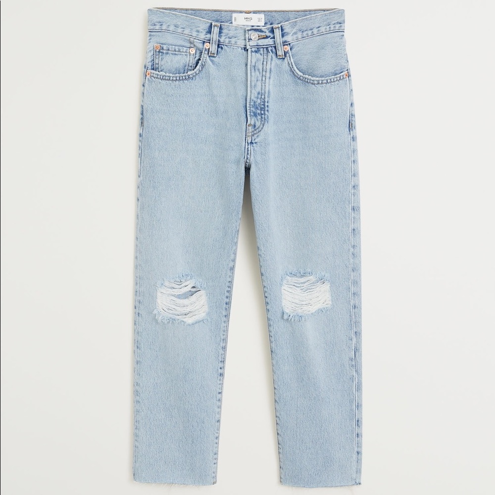 NWT Mango Straight Fit Cropped Jeans